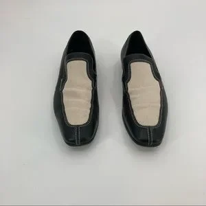 Gucci | Shoes | Gucci Mens Black Leather White Linen Loafer  display picture 3